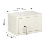 Casa si Gradina - Constructii - Depozitare, transport si protectie - Seifuri si casete de valori - Seif standard cu cheie otel 2 chei incluse dibluri montare, 200x310x200 mm, rezistent, bej - Infinity.ro