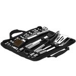 Casa si Gradina - Gradina si terasa - Gratare si accesorii - Gratare de gradina - Set accesorii gratar inox 20 piese cu furculita spatula cleste perie, rezistente la caldura, husa transport inclusa - Infinity.ro