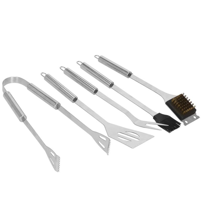 Casa si Gradina - Gradina si terasa - Gratare si accesorii - Gratare de gradina - Set accesorii gratar inox 20 piese cu furculita spatula cleste perie, rezistente la caldura, husa transport inclusa - Infinity.ro