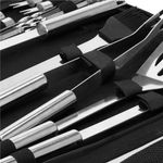 Casa si Gradina - Gradina si terasa - Gratare si accesorii - Gratare de gradina - Set accesorii gratar inox 20 piese cu furculita spatula cleste perie, rezistente la caldura, husa transport inclusa - Infinity.ro