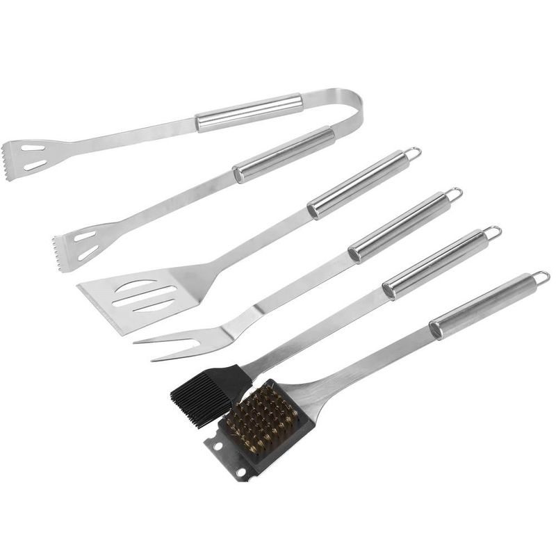 Casa si Gradina - Gradina si terasa - Gratare si accesorii - Gratare de gradina - Set accesorii gratar inox 20 piese cu furculita spatula cleste perie, rezistente la caldura, husa transport inclusa - Infinity.ro