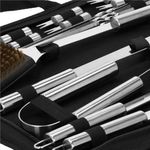 Casa si Gradina - Gradina si terasa - Gratare si accesorii - Gratare de gradina - Set accesorii gratar inox 20 piese cu furculita spatula cleste perie, rezistente la caldura, husa transport inclusa - Infinity.ro