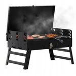 Casa si Gradina - Gradina si terasa - Gratare si accesorii - Gratare de gradina - Gratar portabil pliabil tip valiza pentru camping, cu accesorii de gratar incluse, 45x30x30 cm - Infinity.ro
