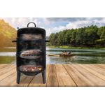 Casa si Gradina - Gradina si terasa - Gratare si accesorii - Gratare de gradina - Gratar metalic carbuni inchis 3 nivele cu capac si termometru, cos fum reglabil, recipient apa, 80x44x38 cm - Infinity.ro