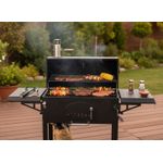 Casa si Gradina - Gradina si terasa - Gratare si accesorii - Gratare de gradina - Gratar carbuni cu capac si termometru, grill fonta, rafturi laterale, roti pentru deplasare, 153x65x137 cm, negru - Infinity.ro