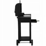 Casa si Gradina - Gradina si terasa - Gratare si accesorii - Gratare de gradina - Gratar pe carbuni pentru gradina cu capac, termometru si rafturi laterale, din otel si fonta, 51x34 cm, negru - Infinity.ro