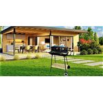 Casa si Gradina - Gradina si terasa - Gratare si accesorii - Gratare de gradina - Gratar metalic carbuni cu tava cromata, spita rotisor, reglare inaltime 4 trepte, 104x88x45 cm - Infinity.ro