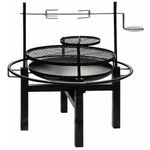 Casa si Gradina - Gradina si terasa - Gratare si accesorii - Gratare de gradina - Gratar multifunctional cu rotisor, constructie metalica rezistenta, 90x86x99 cm, negru - Infinity.ro