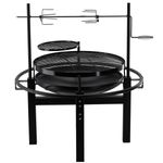 Casa si Gradina - Gradina si terasa - Gratare si accesorii - Gratare de gradina - Gratar multifunctional cu rotisor, constructie metalica rezistenta, 90x86x99 cm, negru - Infinity.ro