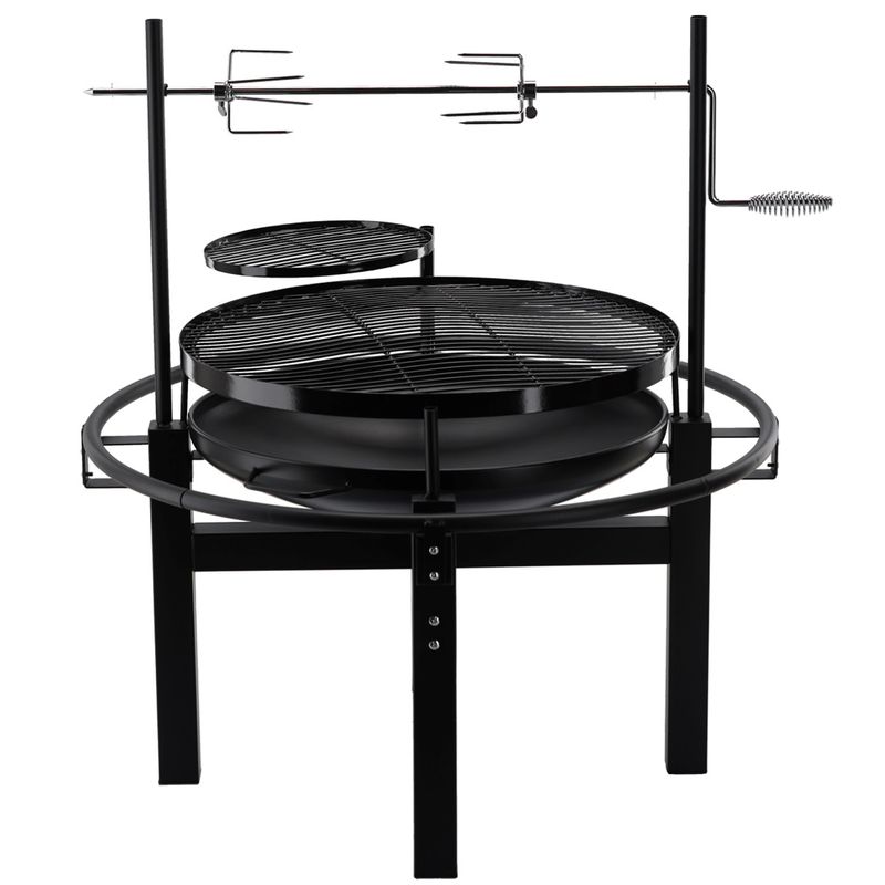 Casa si Gradina - Gradina si terasa - Gratare si accesorii - Gratare de gradina - Gratar multifunctional cu rotisor, constructie metalica rezistenta, 90x86x99 cm, negru - Infinity.ro