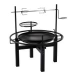 Casa si Gradina - Gradina si terasa - Gratare si accesorii - Gratare de gradina - Gratar multifunctional cu rotisor, constructie metalica rezistenta, 90x86x99 cm, negru - Infinity.ro