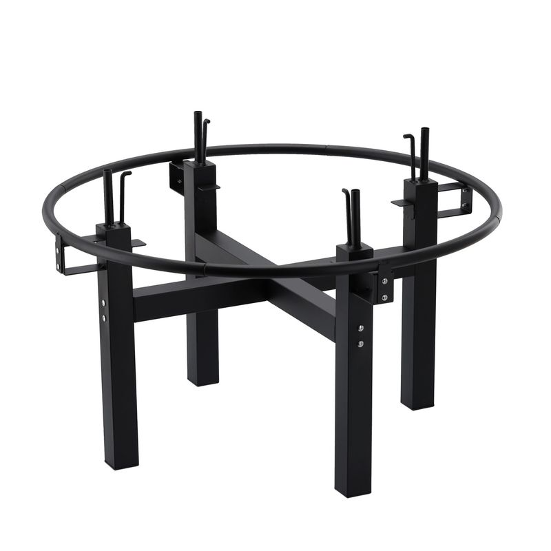 Casa si Gradina - Gradina si terasa - Gratare si accesorii - Gratare de gradina - Gratar multifunctional cu rotisor, constructie metalica rezistenta, 90x86x99 cm, negru - Infinity.ro