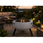 Casa si Gradina - Gradina si terasa - Gratare si accesorii - Gratare de gradina - Semineu de exterior pentru terasa sau gradina din placa de magneziu, cu grill pentru gratar, 60x60x52 cm - Infinity.ro