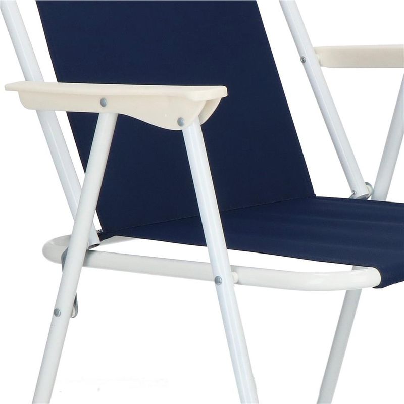 Casa si Gradina - Gradina si terasa - Mobilier exterior - Scaune si sezlonguri gradina - Scaun plaja pliabil cu cotiere, cadru metal vopsit cu pulbere, tesatura sintetica, max 100 kg, 52x74 cm, bleumarin - Infinity.ro