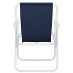 Casa si Gradina - Gradina si terasa - Mobilier exterior - Scaune si sezlonguri gradina - Scaun plaja pliabil cu cotiere, cadru metal vopsit cu pulbere, tesatura sintetica, max 100 kg, 52x74 cm, bleumarin - Infinity.ro