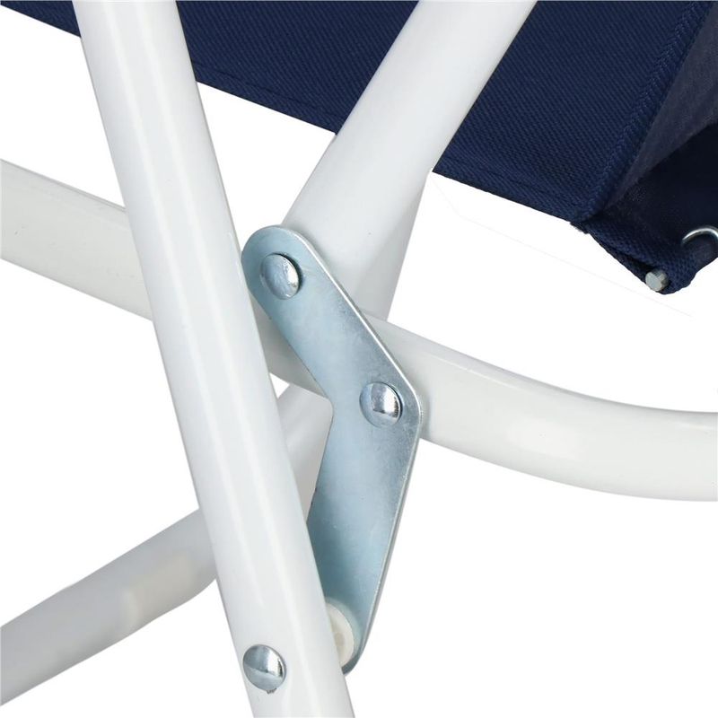 Casa si Gradina - Gradina si terasa - Mobilier exterior - Scaune si sezlonguri gradina - Scaun plaja pliabil cu cotiere, cadru metal vopsit cu pulbere, tesatura sintetica, max 100 kg, 52x74 cm, bleumarin - Infinity.ro
