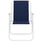 Casa si Gradina - Gradina si terasa - Mobilier exterior - Scaune si sezlonguri gradina - Scaun plaja pliabil cu cotiere, cadru metal vopsit cu pulbere, tesatura sintetica, max 100 kg, 52x74 cm, bleumarin - Infinity.ro
