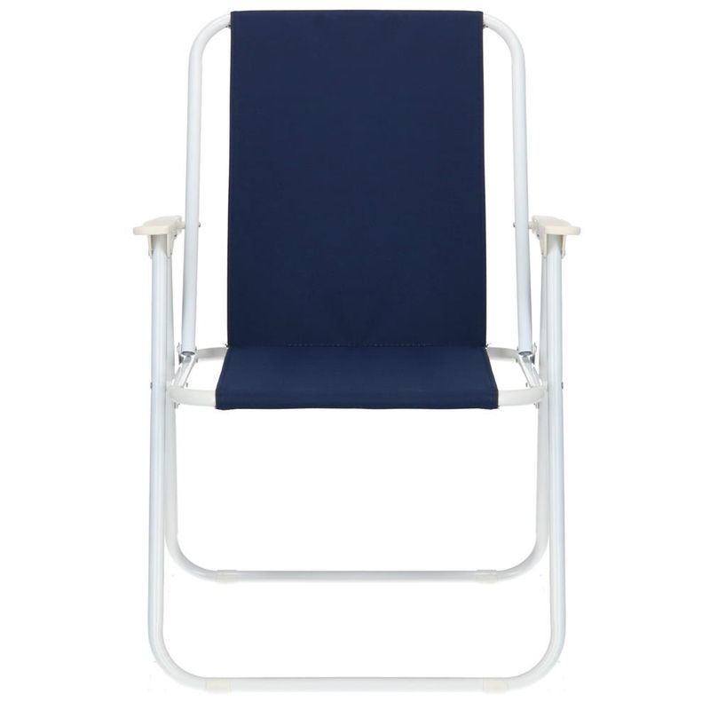 Casa si Gradina - Gradina si terasa - Mobilier exterior - Scaune si sezlonguri gradina - Scaun plaja pliabil cu cotiere, cadru metal vopsit cu pulbere, tesatura sintetica, max 100 kg, 52x74 cm, bleumarin - Infinity.ro