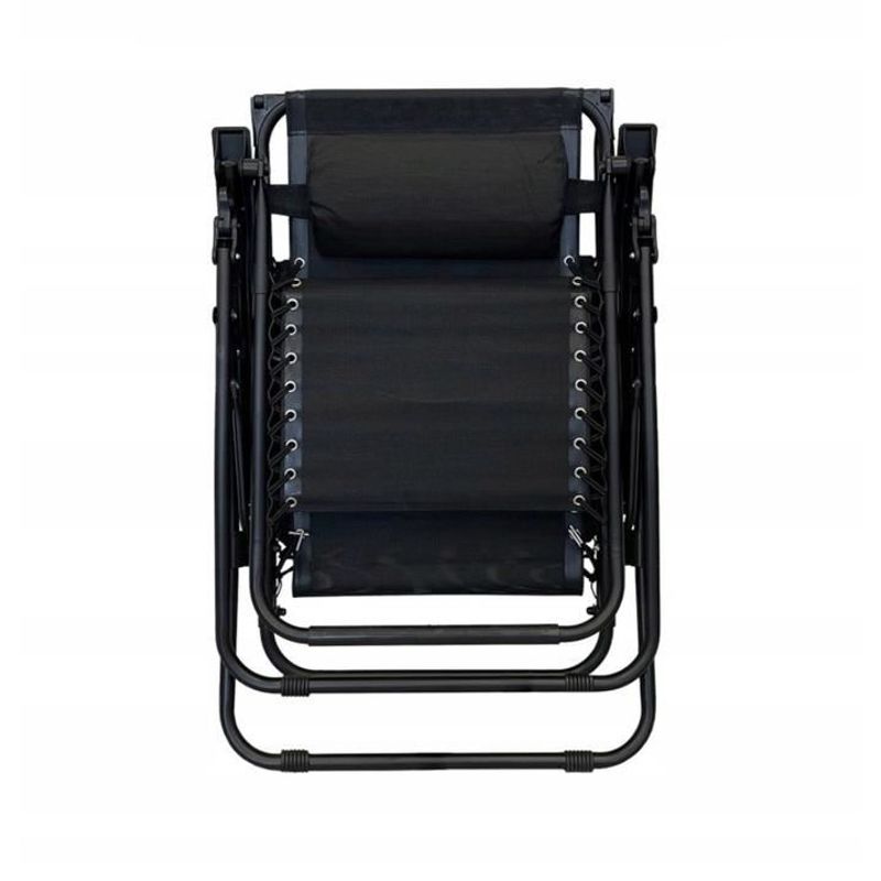 Casa si Gradina - Gradina si terasa - Mobilier exterior - Scaune si sezlonguri gradina - Sezlong pliabil cu parasolar SERSIMO, 85x77x150cm, Negru - Infinity.ro