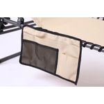 Casa si Gradina - Gradina si terasa - Mobilier exterior - Scaune si sezlonguri gradina - Sezlong pliabil 190x58x30 cm, cu spatar reglabil, perna si buzunar lateral, cadru metalic, crem - Infinity.ro