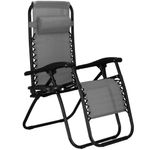 Casa si Gradina - Gradina si terasa - Mobilier exterior - Scaune si sezlonguri gradina - Sezlong scaun pliant plaja sau gradina, Siesta, gravitatie zero, cu tetiera, 175x67x110 cm, gri - Infinity.ro