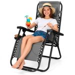 Casa si Gradina - Gradina si terasa - Mobilier exterior - Scaune si sezlonguri gradina - Sezlong scaun pliant plaja sau gradina, Siesta, gravitatie zero, cu tetiera, 175x67x110 cm, gri - Infinity.ro