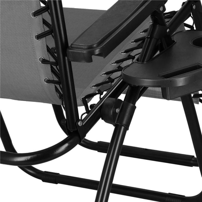 Casa si Gradina - Gradina si terasa - Mobilier exterior - Scaune si sezlonguri gradina - Sezlong scaun pliant plaja sau gradina, Siesta, gravitatie zero, cu tetiera, 175x67x110 cm, gri - Infinity.ro
