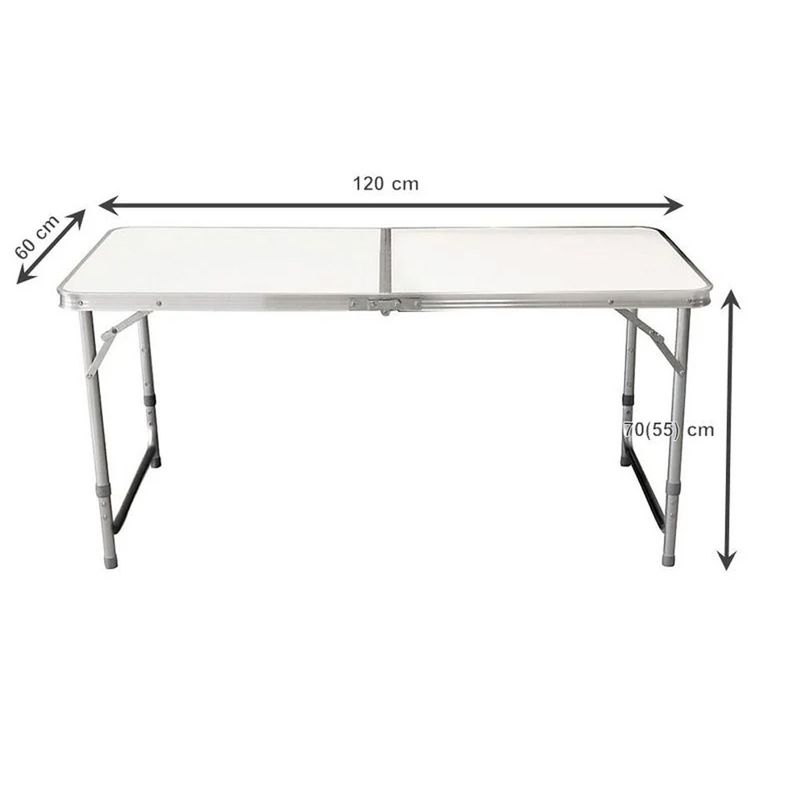Casa si Gradina - Gradina si terasa - Mobilier exterior - Seturi mobila gradina - Set masa pliabila reglabila si 4 scaune, tip valiza, gri, 120x60cm - Infinity.ro