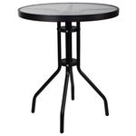 Casa si Gradina - Gradina si terasa - Mobilier exterior - Seturi mobila gradina - Set mobilier gradina, 2 scaune si masa rotunda, blat sticla, cadru metalic, 60x70 cm, negru - Infinity.ro