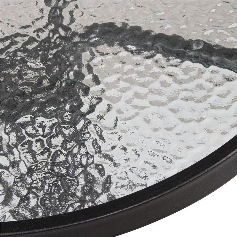 Casa si Gradina - Gradina si terasa - Mobilier exterior - Seturi mobila gradina - Set mobilier gradina, 2 scaune si masa rotunda, blat sticla, cadru metalic, 60x70 cm, negru - Infinity.ro