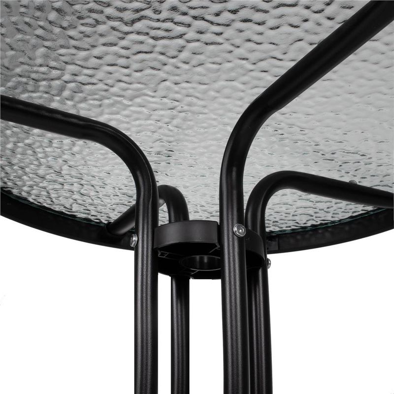 Casa si Gradina - Gradina si terasa - Mobilier exterior - Seturi mobila gradina - Set mobilier gradina, 2 scaune si masa rotunda, blat sticla, cadru metalic, 60x70 cm, negru - Infinity.ro