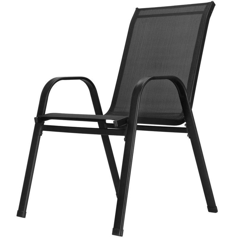 Casa si Gradina - Gradina si terasa - Mobilier exterior - Seturi mobila gradina - Set mobilier gradina, 2 scaune si masa rotunda, blat sticla, cadru metalic, 60x70 cm, negru - Infinity.ro