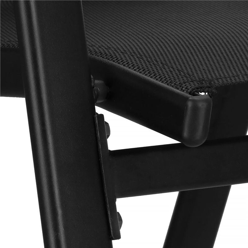 Casa si Gradina - Gradina si terasa - Mobilier exterior - Seturi mobila gradina - Set mobilier gradina, 2 scaune si masa rotunda, blat sticla, cadru metalic, 60x70 cm, negru - Infinity.ro