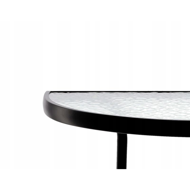 Casa si Gradina - Gradina si terasa - Mobilier exterior - Seturi mobila gradina - Set mobilier gradina sau balcon, masa semirotund sticla cu 2 scaune pliabile, negru - Infinity.ro
