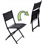 Casa si Gradina - Gradina si terasa - Mobilier exterior - Seturi mobila gradina - Set mobilier gradina sau balcon, masa semirotund sticla cu 2 scaune pliabile, negru - Infinity.ro