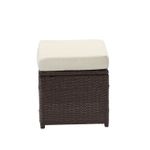 Casa si Gradina - Gradina si terasa - Mobilier exterior - Seturi mobila gradina - Set mobilier gradina 7 piese, canapea 3 locuri, 2 fotolii, 2 tabureti si masa cu blat de sticla, ratan PE, maro si bej - Infinity.ro