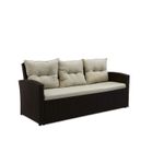 Casa si Gradina - Gradina si terasa - Mobilier exterior - Seturi mobila gradina - Set mobilier gradina 7 piese, canapea 3 locuri, 2 fotolii, 2 tabureti si masa cu blat de sticla, ratan PE, maro si bej - Infinity.ro