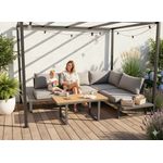 Casa si Gradina - Gradina si terasa - Mobilier exterior - Seturi mobila gradina - Set mobilier gradina Bogota coltar modular, 2 canapele si masa cu inaltime reglabila, cadru aluminiu, 160x70x79 cm, gri - Infinity.ro