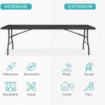 Casa si Gradina - Gradina si terasa - Mobilier exterior - Mese gradina - Masa dreptunghiulara pliabila multifunctionala, pentru gradina sau evenimente, 240x75x74 cm, negru - Infinity.ro