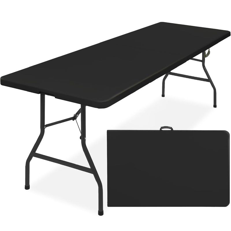 Casa si Gradina - Gradina si terasa - Mobilier exterior - Mese gradina - Masa dreptunghiulara pliabila multifunctionala, pentru gradina sau evenimente, 240x75x74 cm, negru - Infinity.ro