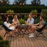 Sport si Outdoor - Camping - Mobilier pentru camping - Mese camping - Masa turistica pliabila camping 2 suporturi pahare metalica, 50x50x50 cm, compacta, negru - Infinity.ro