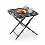 Sport si Outdoor - Camping - Mobilier pentru camping - Mese camping - Masa turistica pliabila camping 2 suporturi pahare metalica, 50x50x50 cm, compacta, negru - Infinity.ro