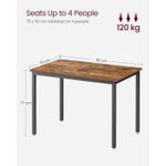 Casa si Gradina - Mobilier - Mese si birouri - Mese living - Masa bucatarie 4 persoane cadru metalic industrial, 110x70x77 cm, design rustic, maro - Infinity.ro