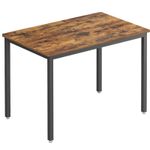 Casa si Gradina - Mobilier - Mese si birouri - Mese living - Masa bucatarie 4 persoane cadru metalic industrial, 110x70x77 cm, design rustic, maro - Infinity.ro