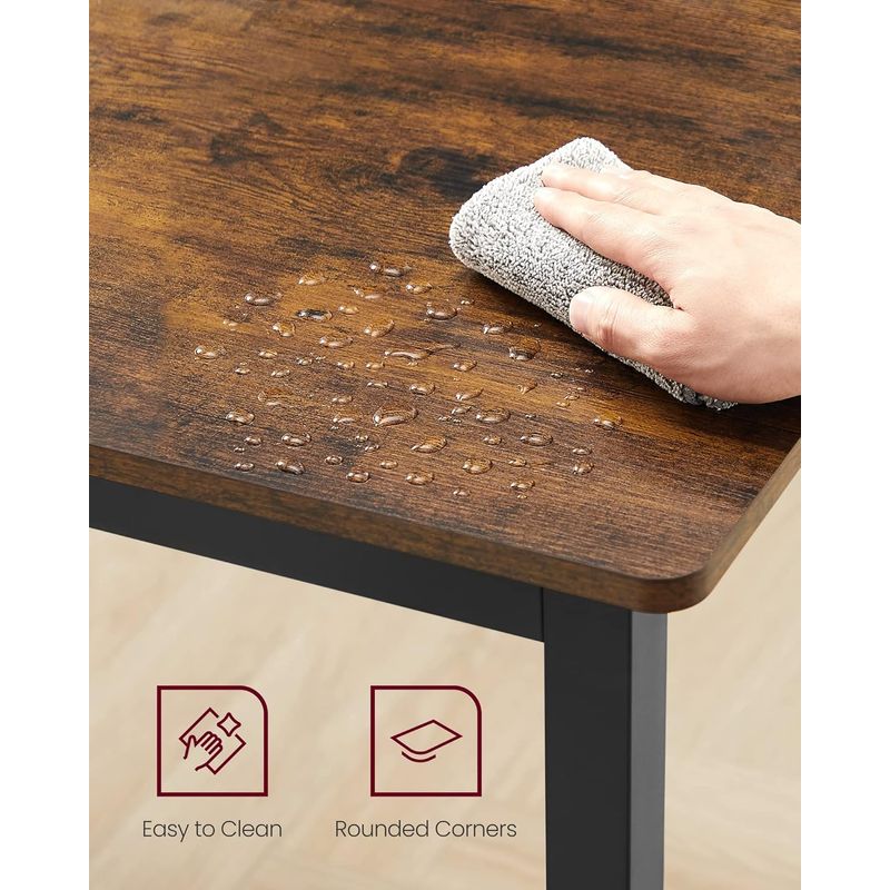 Casa si Gradina - Mobilier - Mese si birouri - Mese living - Masa bucatarie 4 persoane cadru metalic industrial, 110x70x77 cm, design rustic, maro - Infinity.ro
