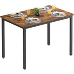 Casa si Gradina - Mobilier - Mese si birouri - Mese living - Masa bucatarie 4 persoane cadru metalic industrial, 110x70x77 cm, design rustic, maro - Infinity.ro