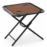 Sport si Outdoor - Camping - Mobilier pentru camping - Mese camping - Masa turistica pliabila pentru camping, cu suport pahare, 50x50x50 cm, maro - Infinity.ro