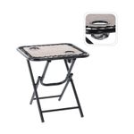 Sport si Outdoor - Camping - Mobilier pentru camping - Mese camping - Masa turistica pliabila pentru camping, cu suport pahare, 50x50x50 cm, maro - Infinity.ro