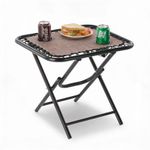 Sport si Outdoor - Camping - Mobilier pentru camping - Mese camping - Masa turistica pliabila pentru camping, cu suport pahare, 50x50x50 cm, maro - Infinity.ro