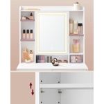 Casa si Gradina - Mobilier - Comode si corpuri - Masute de toaleta - Masa de toaleta Kailyn, oglinda LED cu iluminare reglabila, 6 sertare, 40x98x145 cm, alb - Infinity.ro